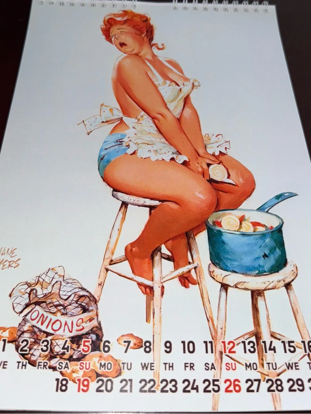 Vintage reproduction Duane Bryar's plus size pinup girl Hilda calendar